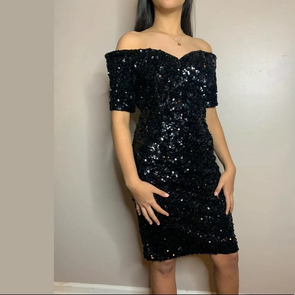 Vintage 1960’s Neiman Marcus Black Sequin Dress 4 - Picture 2 of 8